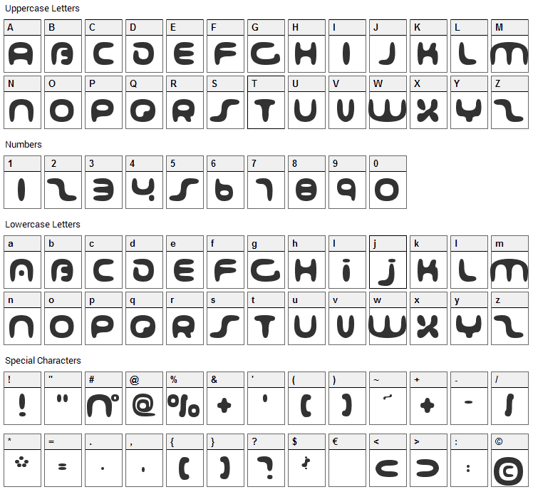 001 Interstellar Log Font Character Map