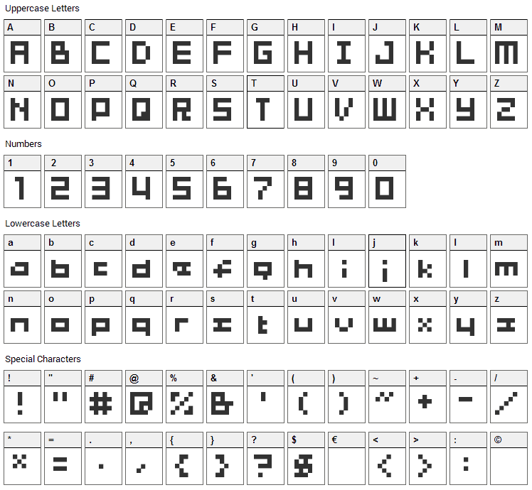 04b_03b Font Character Map