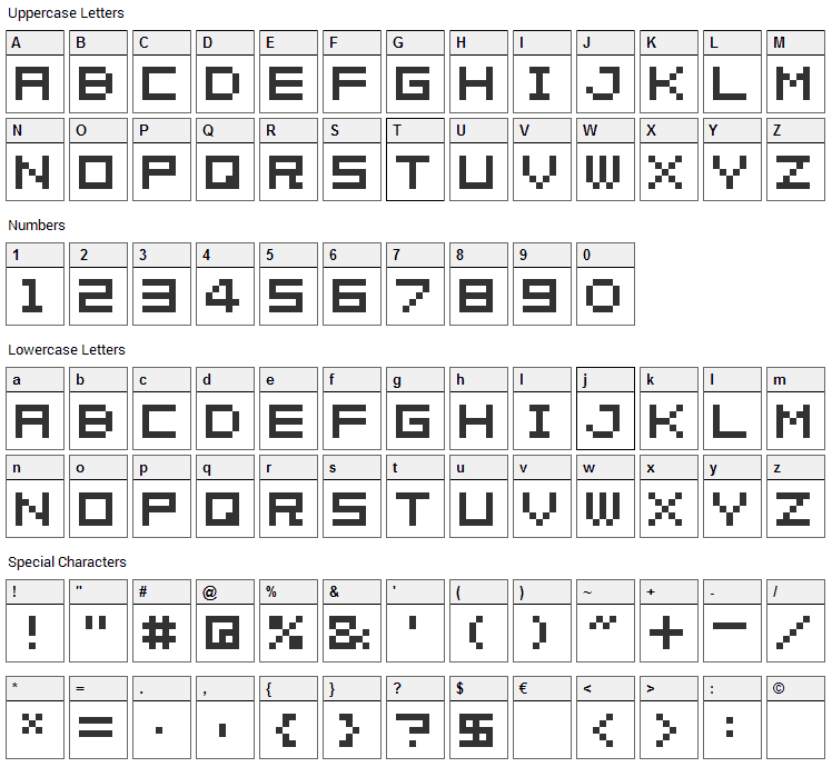 04b_08 Font Character Map