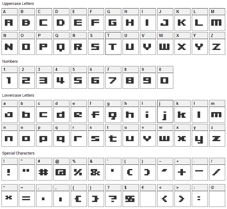 04b_09 Font Character Map