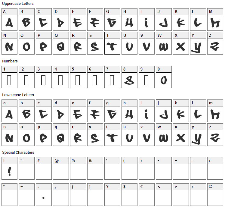 08 Underground Font Character Map