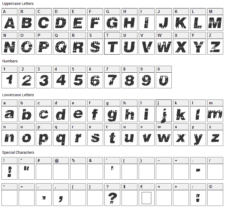 106 Beats That Font Character Map