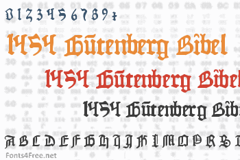 1454 Gutenberg Bibel Font