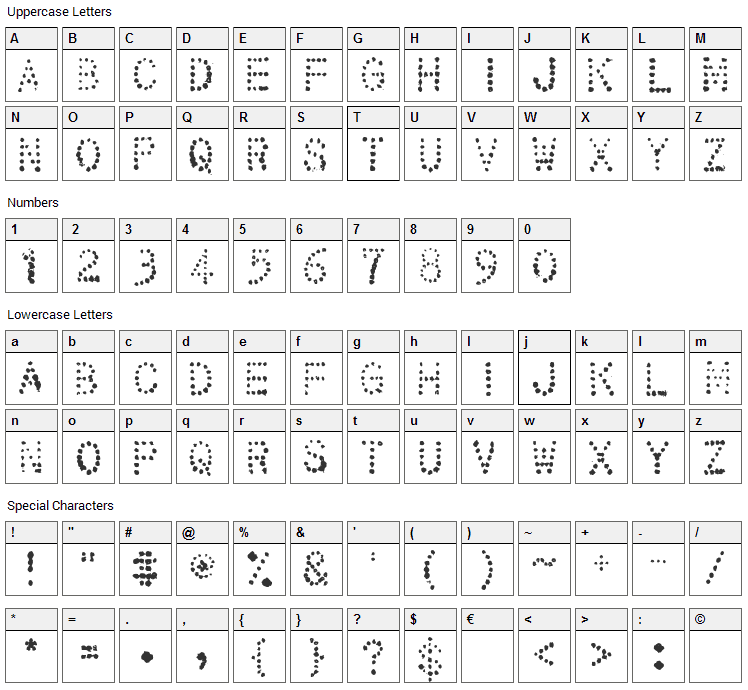 32 Pages Font Character Map