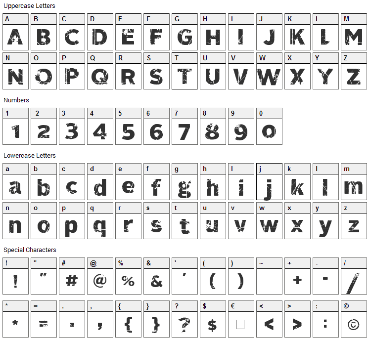 321 Perfect Font Character Map