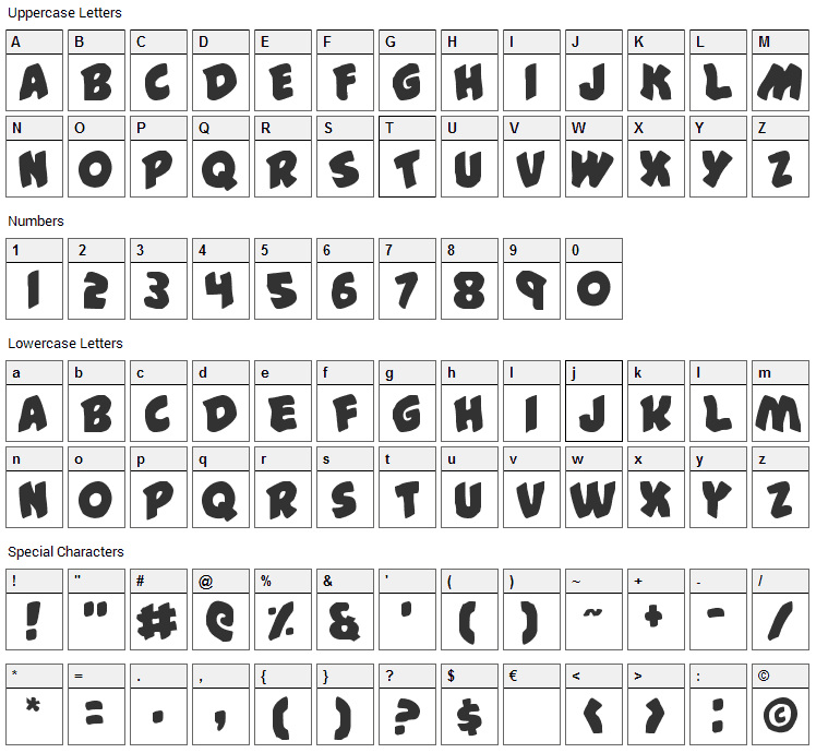 #44 Font Character Map