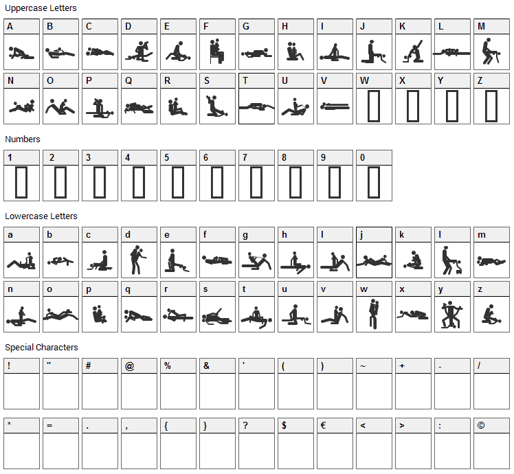 48 ways Font Character Map