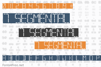 7 Segmental Digital Display Font