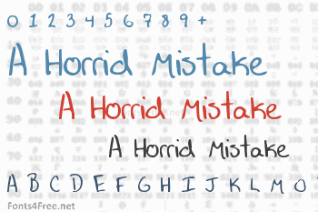 A Horrid Mistake Font