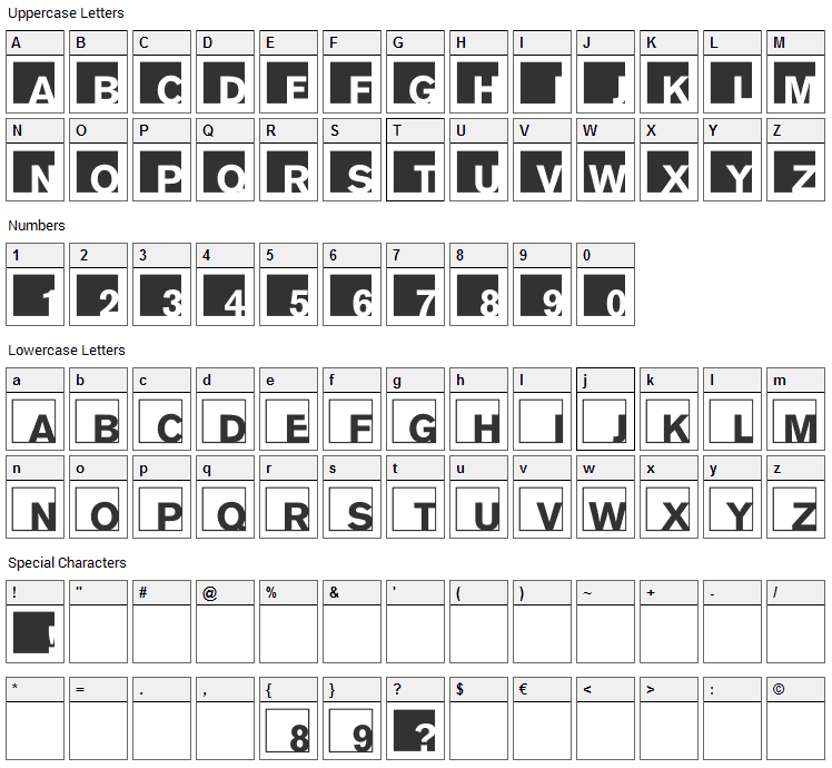 ABC Logos XYZ Font Character Map