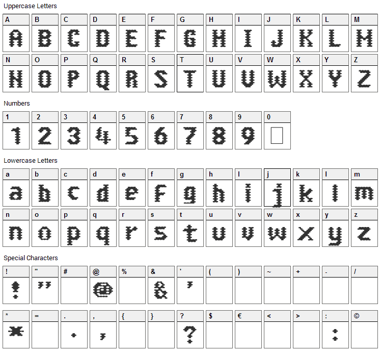 Abuela Grillo Font Character Map