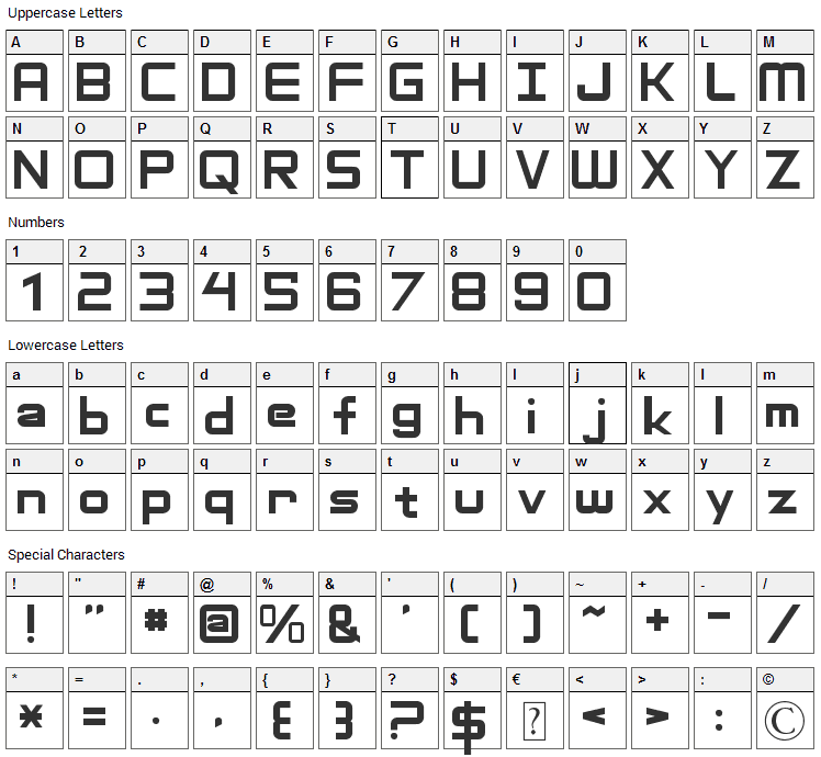 Adventure Subtitles Font Character Map