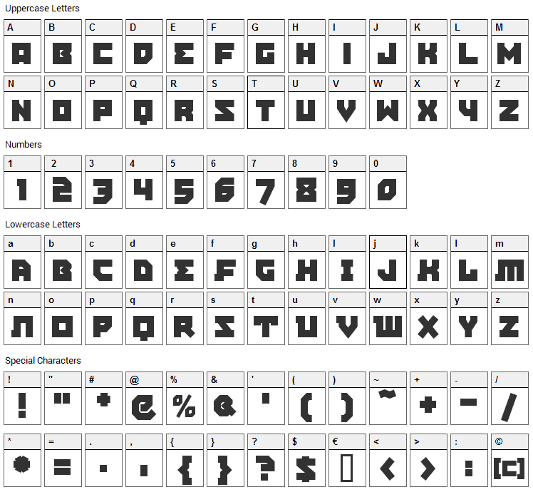 Agit Prop Font Character Map