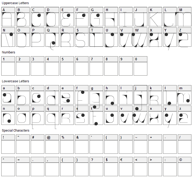Agnes Serif Font Character Map