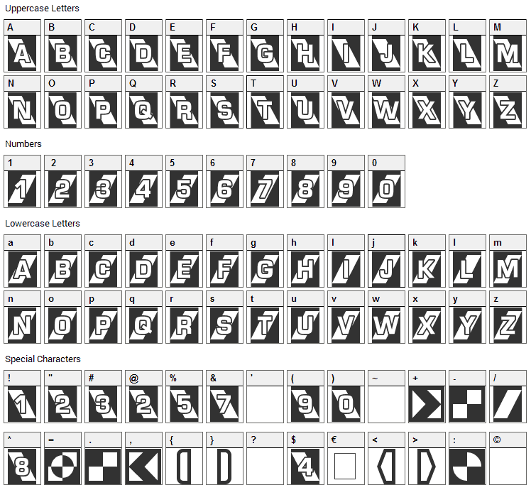 Airlock Font Character Map