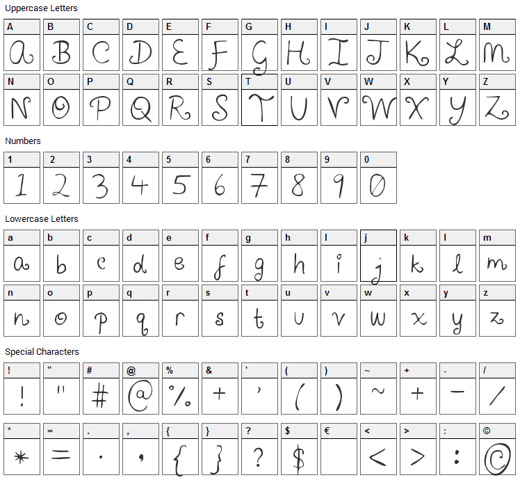 Airplanes in the Night Sky Font Character Map