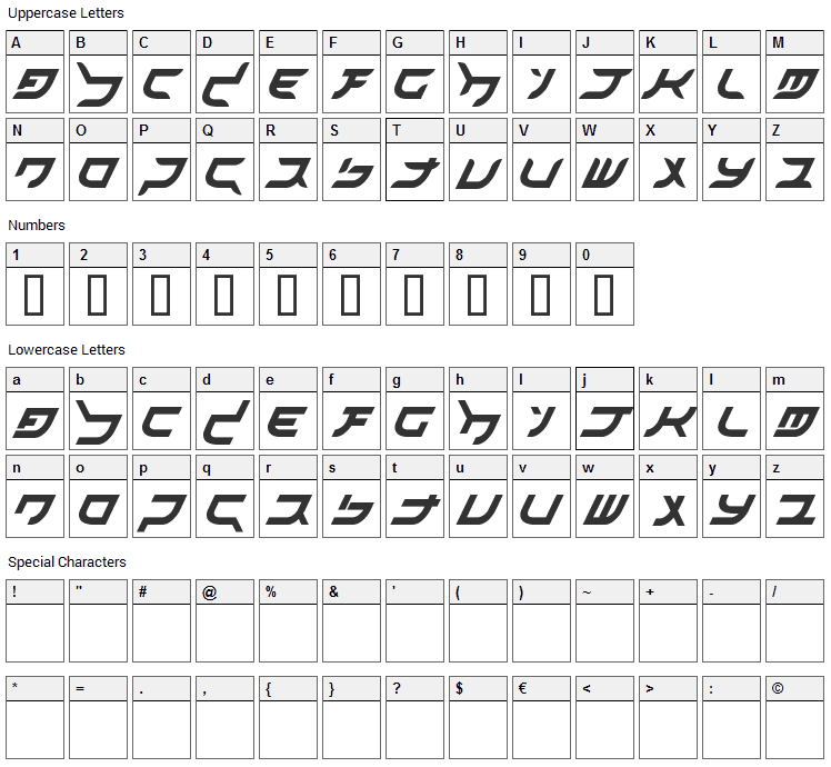 Akihibara Hyper Font Character Map