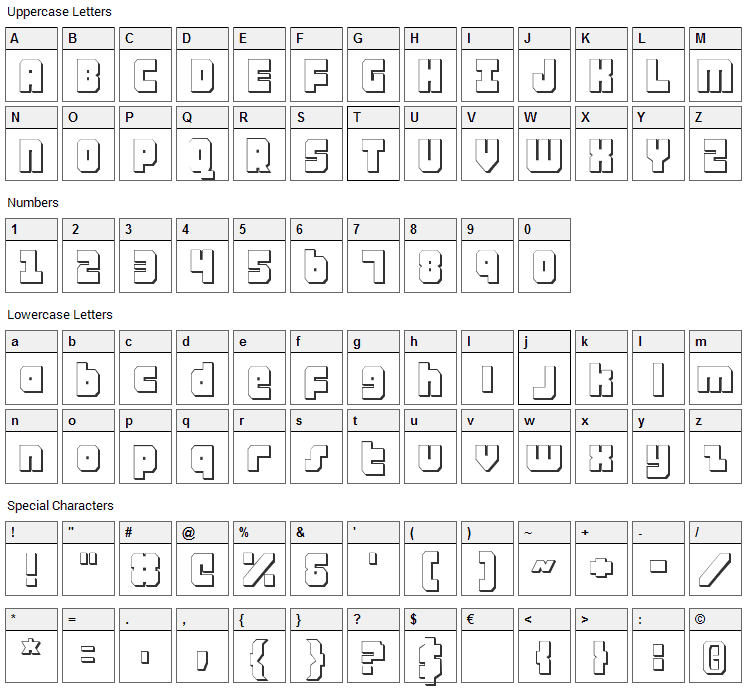 Alpha Taurus Font Character Map