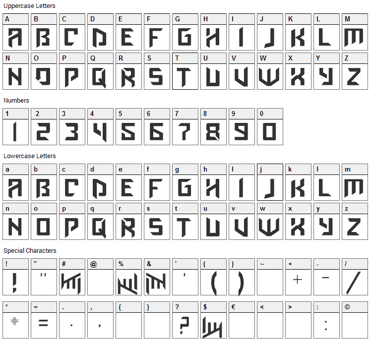 Amaz Obitaem Ostrov Font Character Map