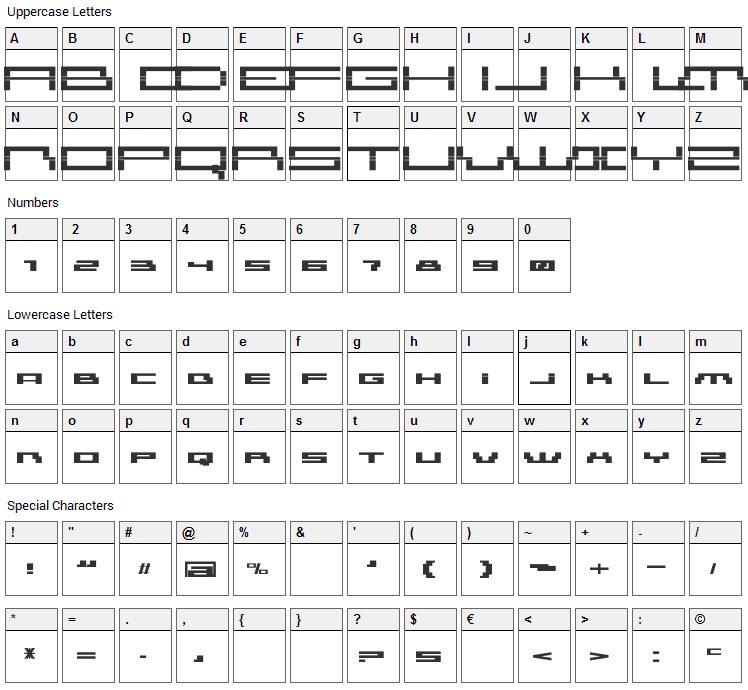 AmazXakep Font Character Map