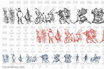 Ancient Warriors and Weapons Font