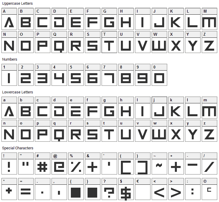 Android 101 Font Character Map