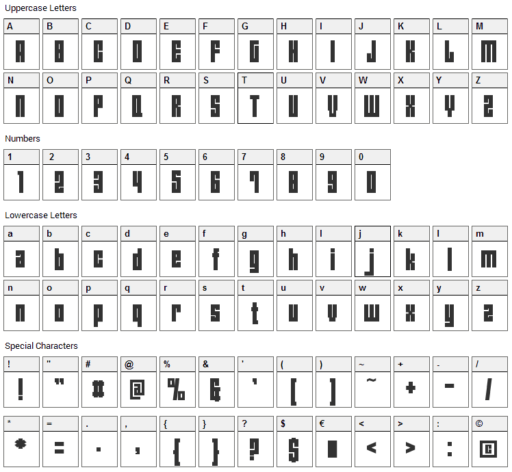 Angies New House Font Character Map