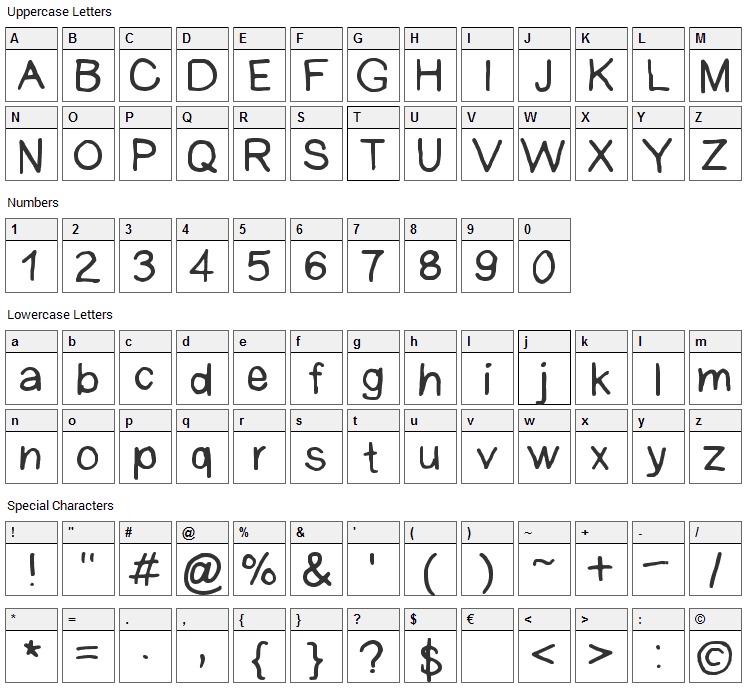 AnkeSans Font Character Map