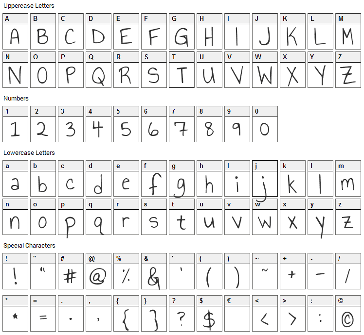 Annie Use Your Telescope Font Character Map