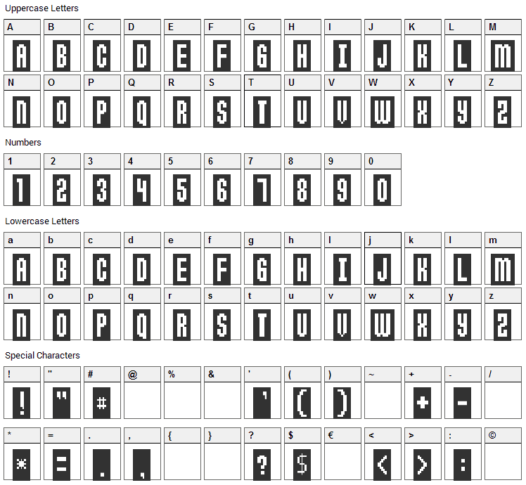 Anticlimax Font Character Map