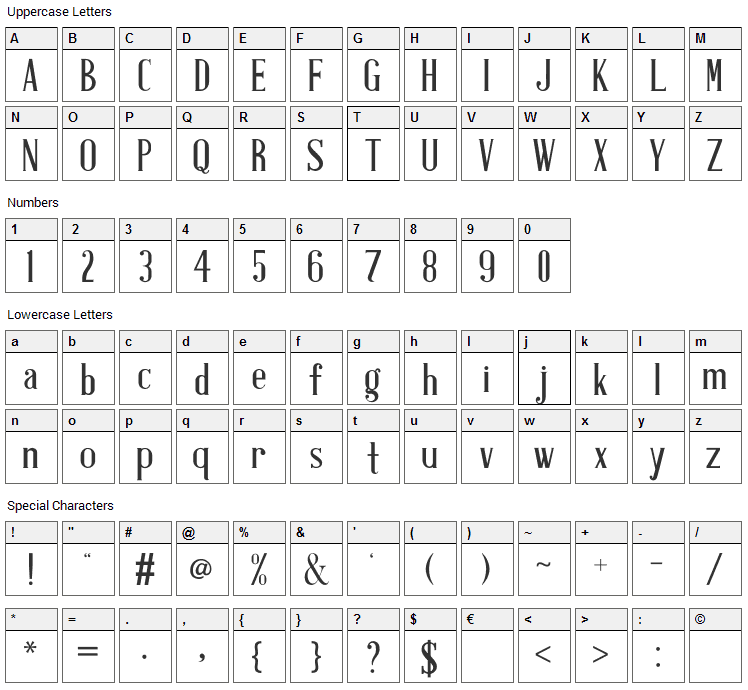 Antique Book Cover Font Character Map