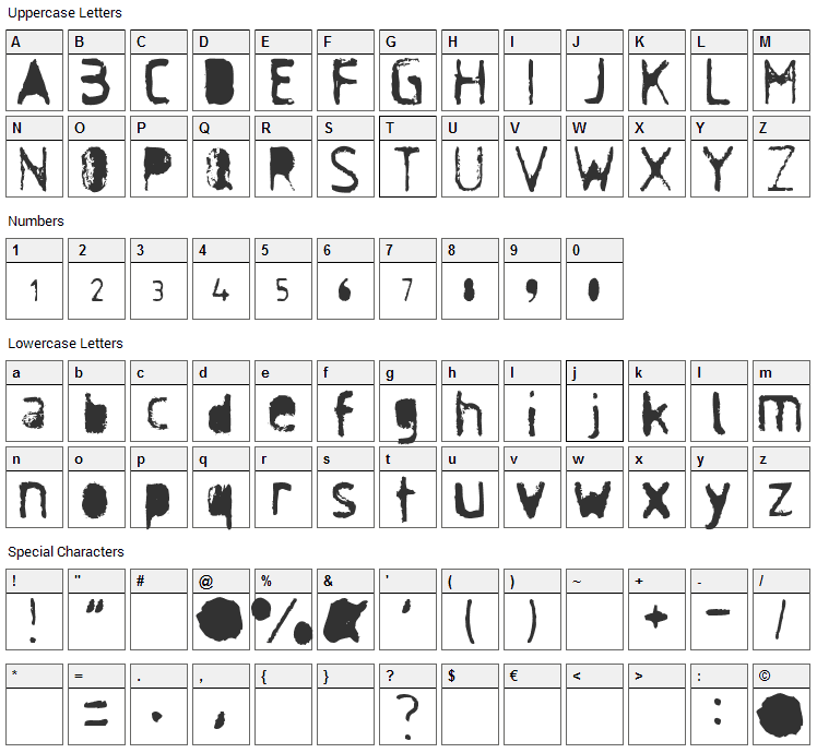 Antisocial Font Character Map