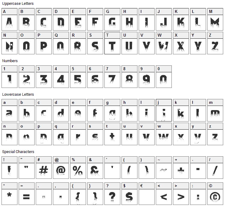 Apostate Cancer Font Character Map