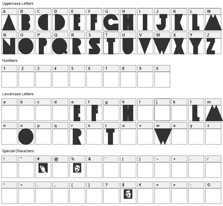 Apple Tree Font Character Map