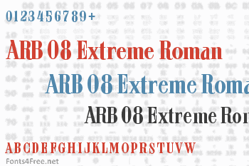 ARB 08 Extreme Roman AUG-32 CAS Font