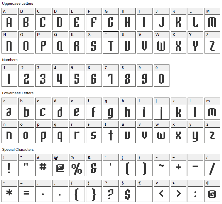 Archery Black Font Character Map