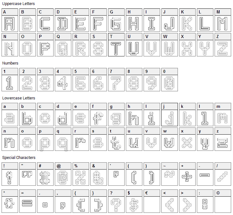 Archway Font Character Map