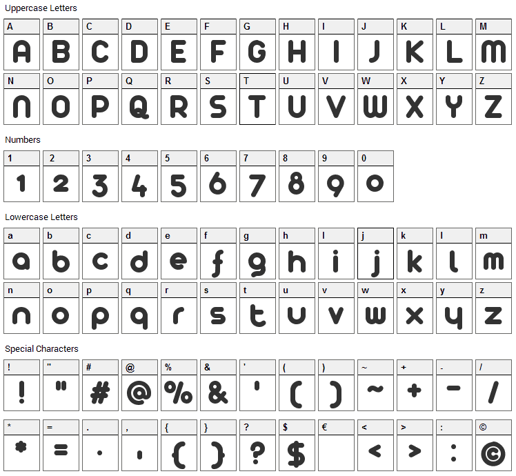 Arista 2.0 Font Character Map