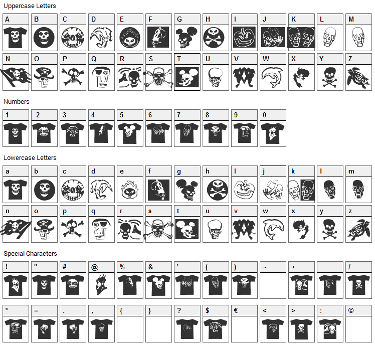 At Last A Tshirt Font Character Map