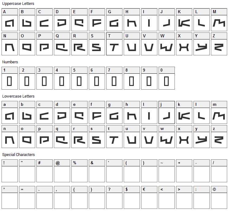 Augmented Font Character Map