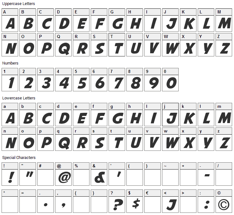 Avengeance Mightiest Avenger Font Character Map