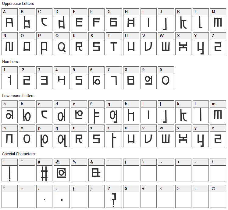 Awesome South Korea Font Character Map