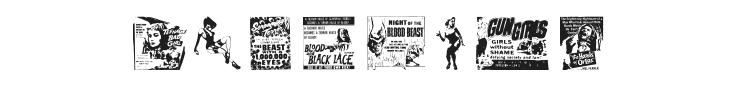 B Movie Dings Font Preview