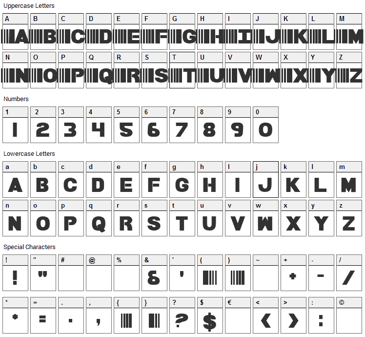 Bamf Font Character Map