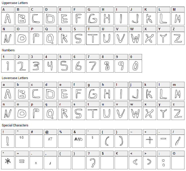 Barbapa 3 Font Character Map