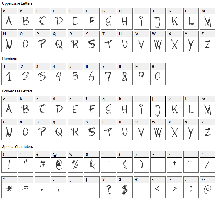 Barbies Jalous Sisters Font Character Map