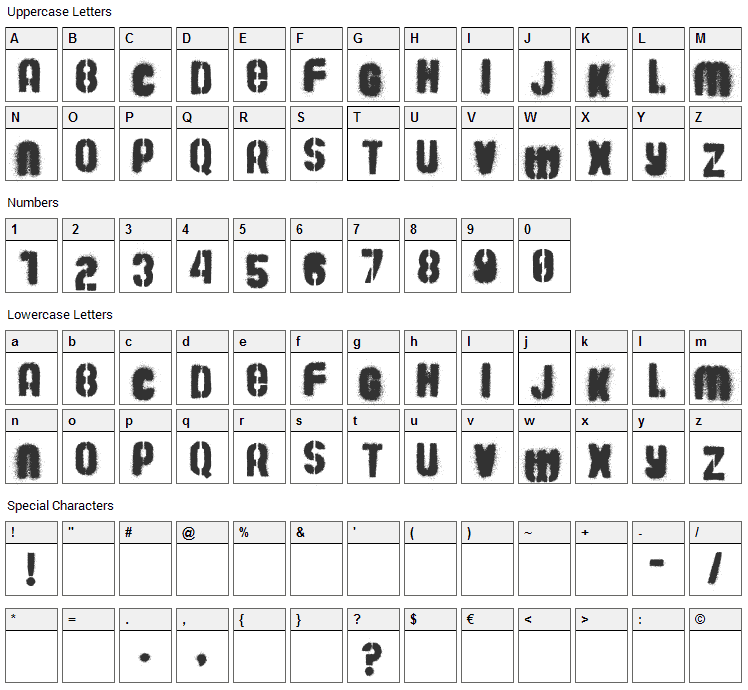 Barrio 30 Font Character Map