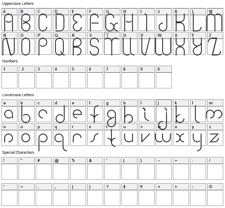 Bauhaus Two Font Character Map