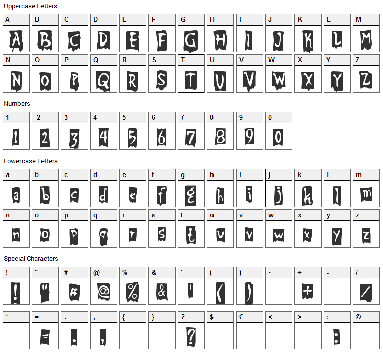 Beat My Guest Font Character Map