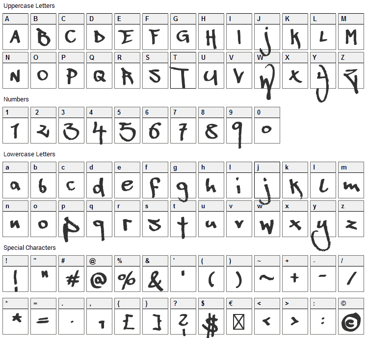 Beat Street Font Character Map